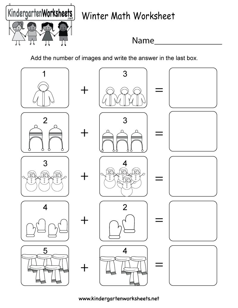 kindergarten worksheets winter