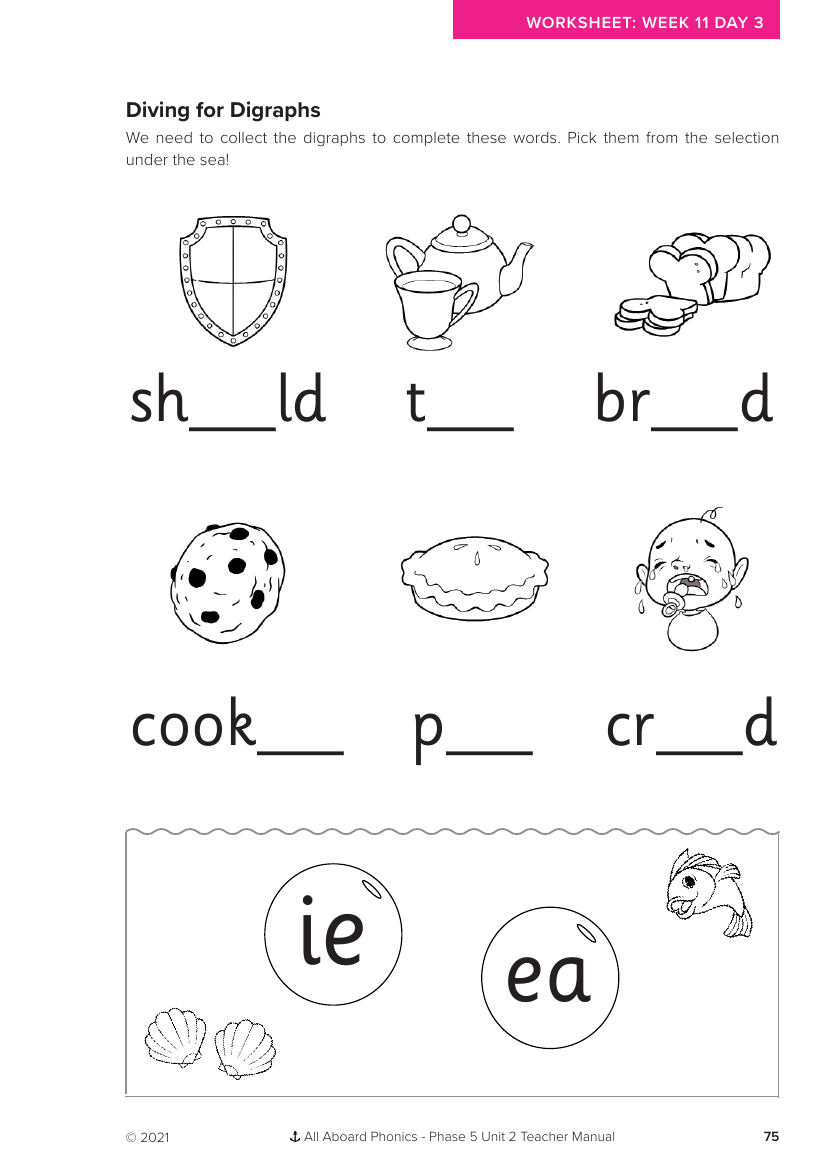 Week 11 Lesson 3 Diving For Digraphs Phonics Phase 5 Unit 2 Worksheets Library