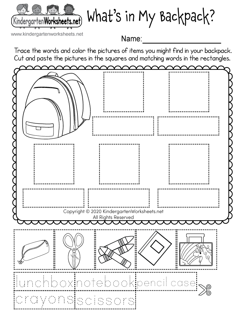 What s In My Backpack Worksheet Free Printable Digital PDF