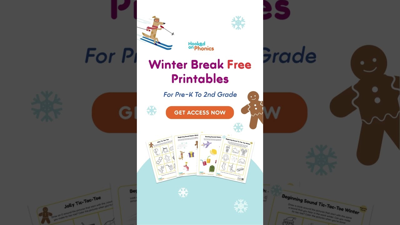 Winter Break Free Printables For Pre K To 2nd Grade Hooked On Phonics YouTube