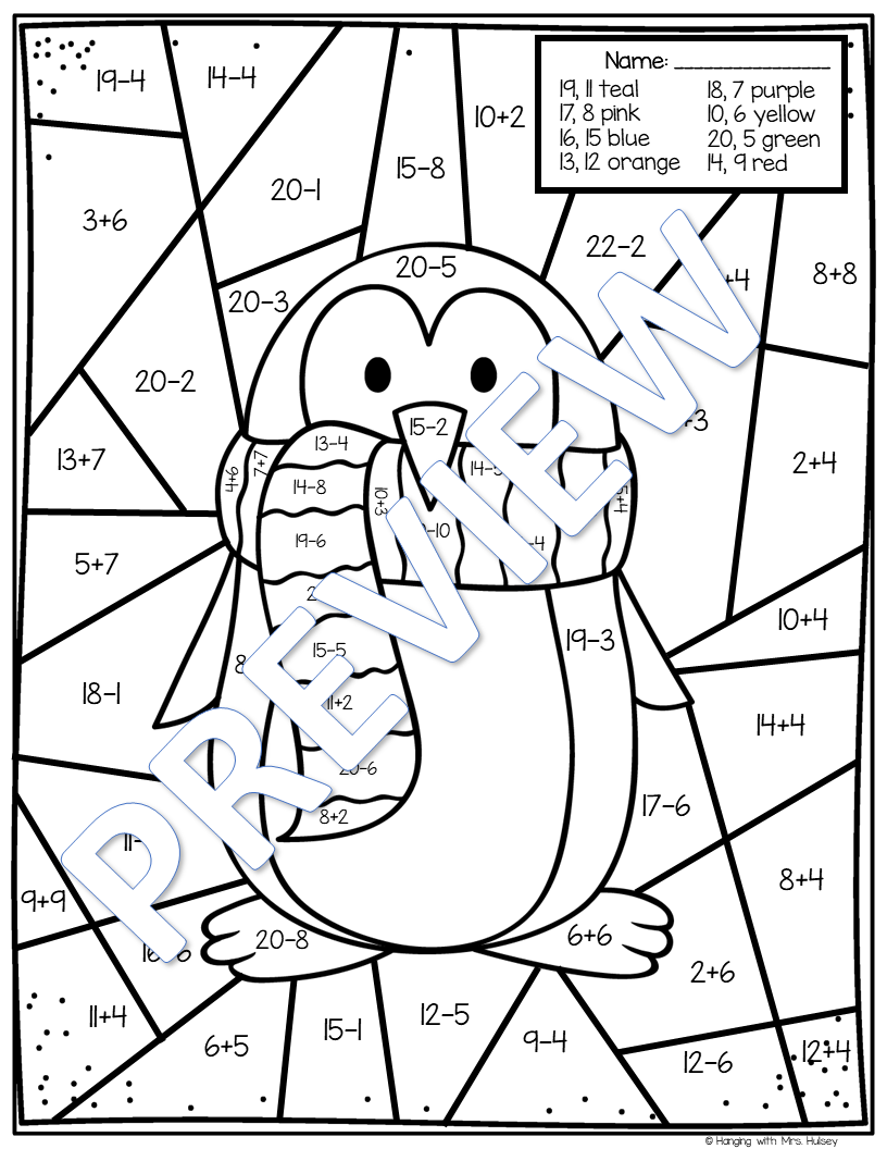 color by number subtraction