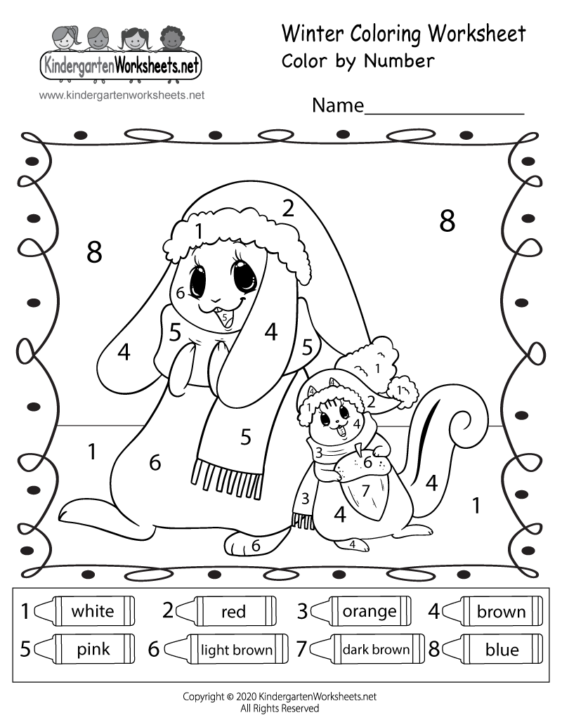 Winter Color By Number Worksheet Free Printable Digital PDF