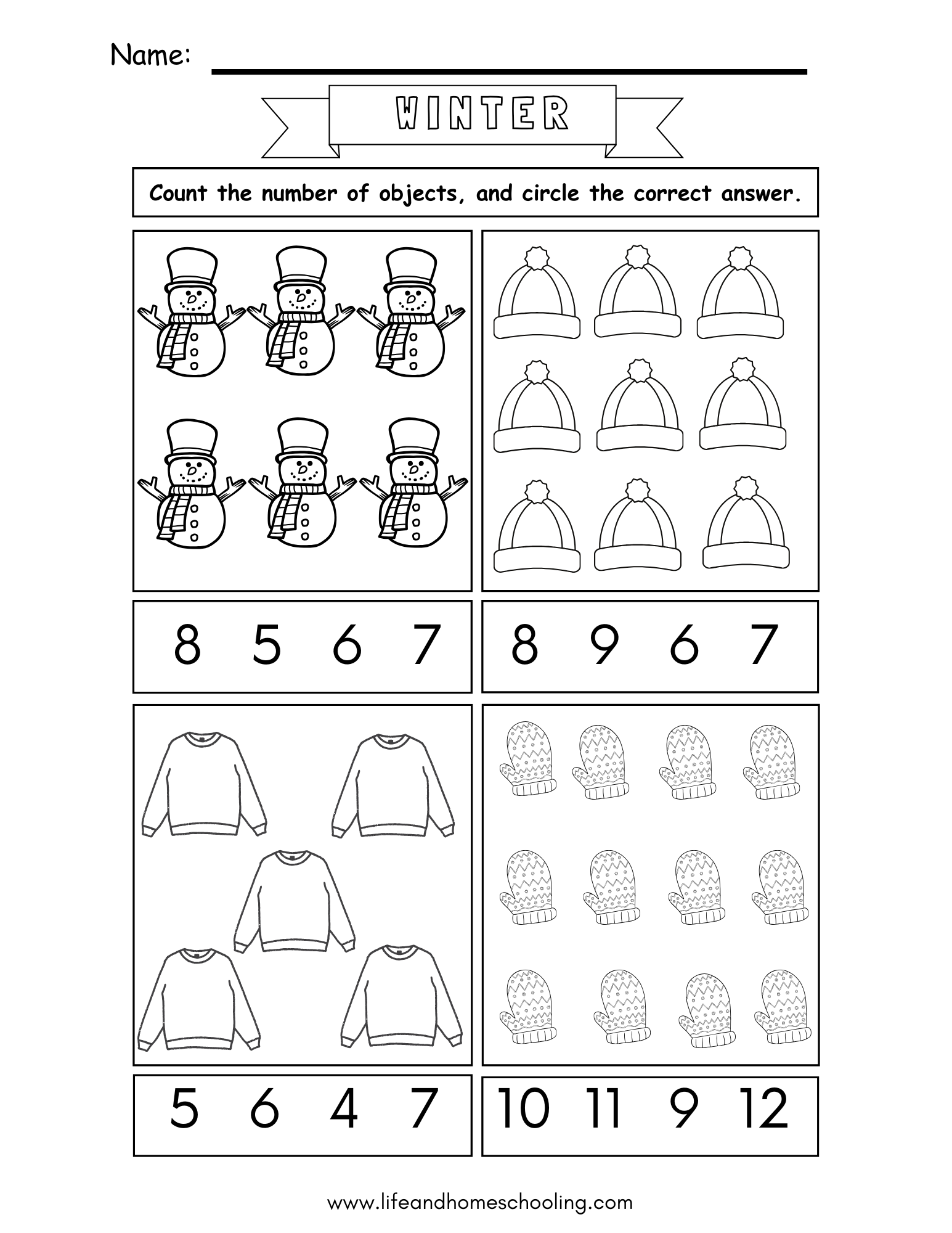 Winter Themed Counting 1 5 Kindergarten Worksheet Made By Teachers Winter Themed Counting 1 5 Kindergarten Worksheet Made By Teachers