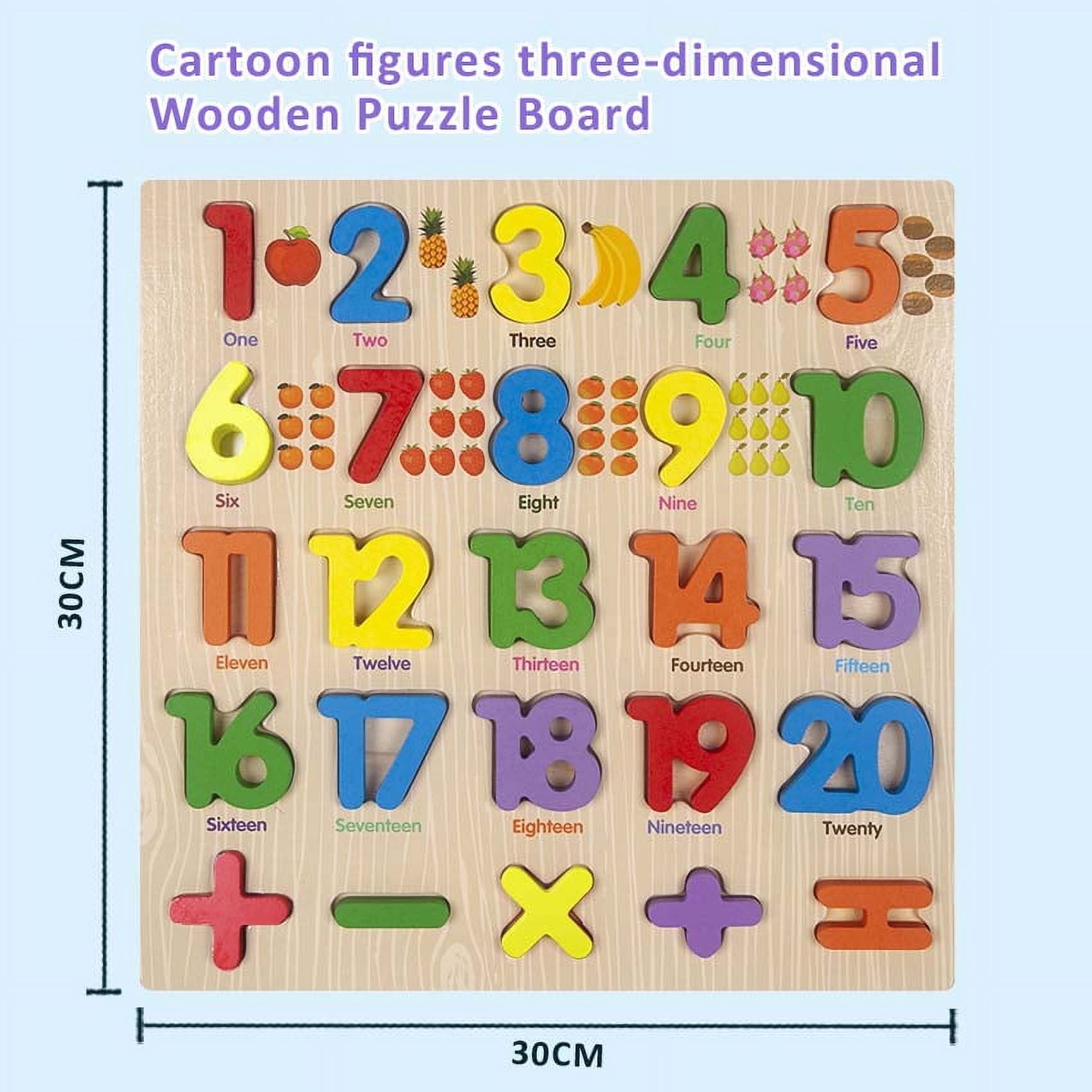 Wooden Number Puzzle 1 20 Numbers Sorting Board Blocks Matching Game Jigsaw Educational Early Learning Gift For Students friends family Walmart