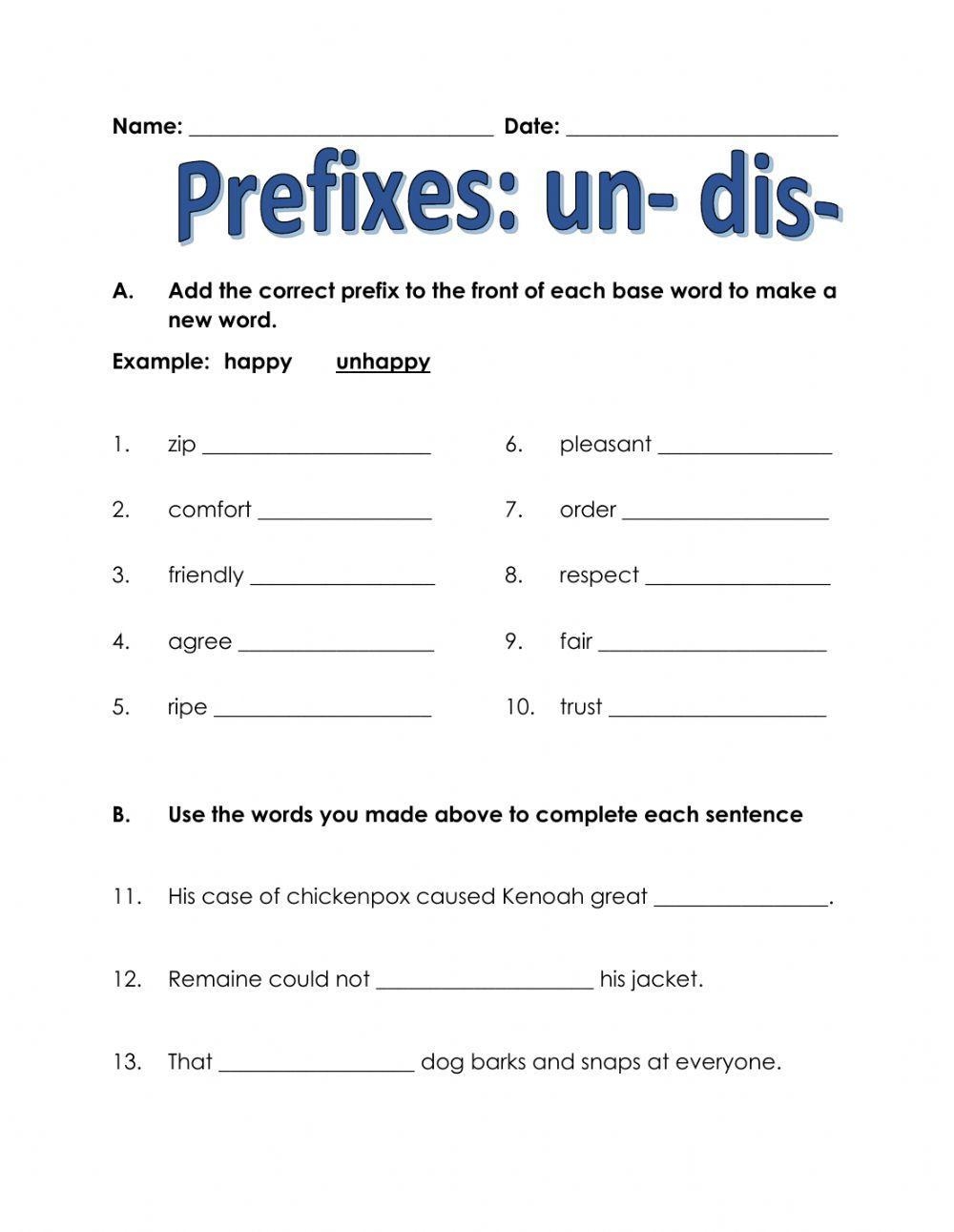 Worksheet From Home 4 The Prefix Un Worksheet Worksheets Library