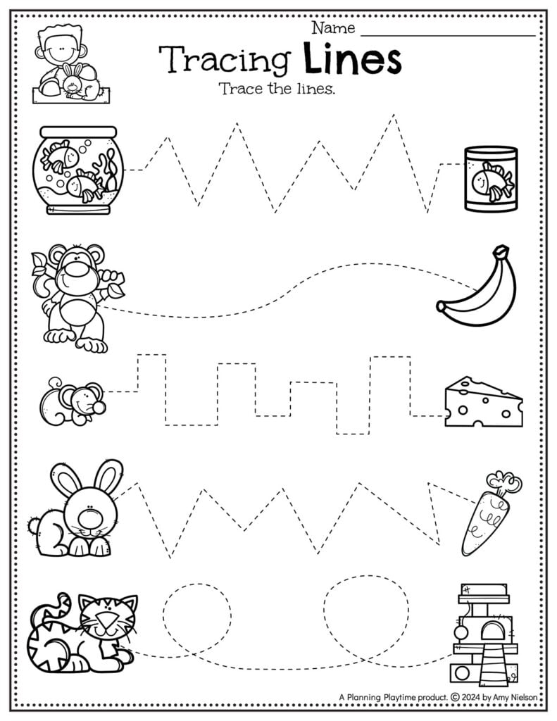 tracing worksheet for preschool