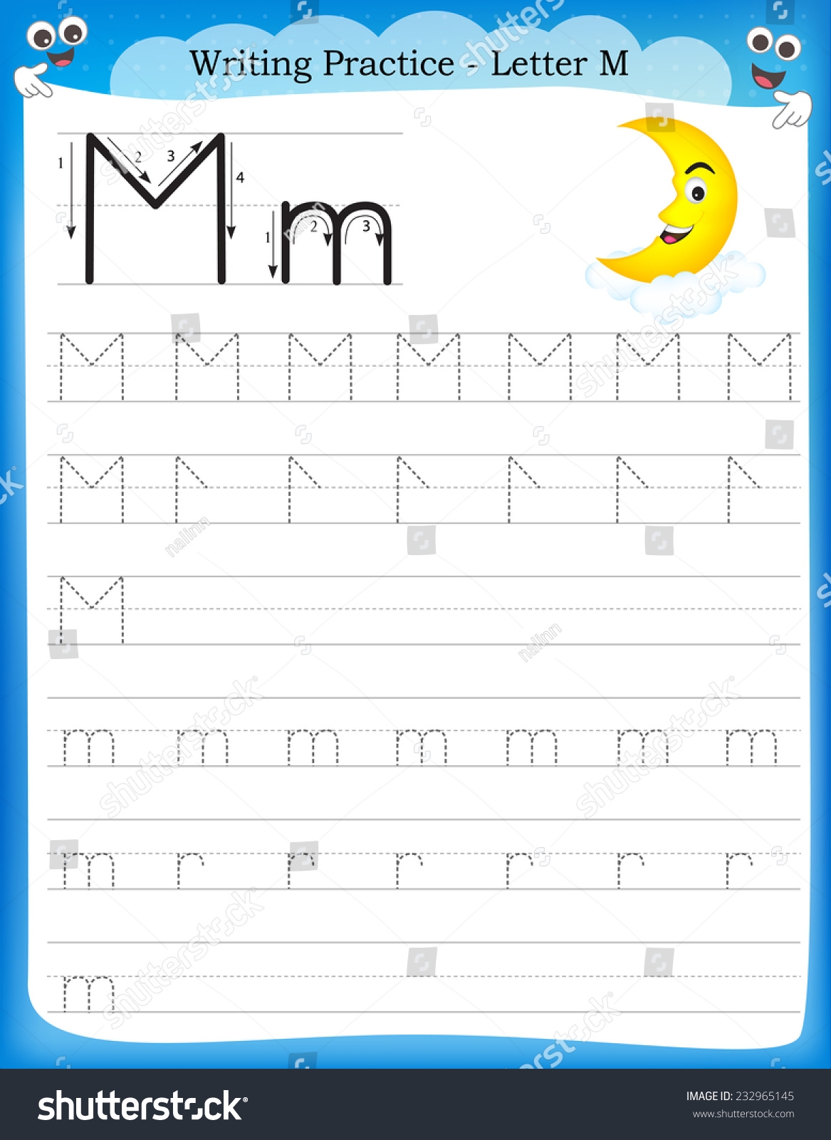 m worksheet preschool