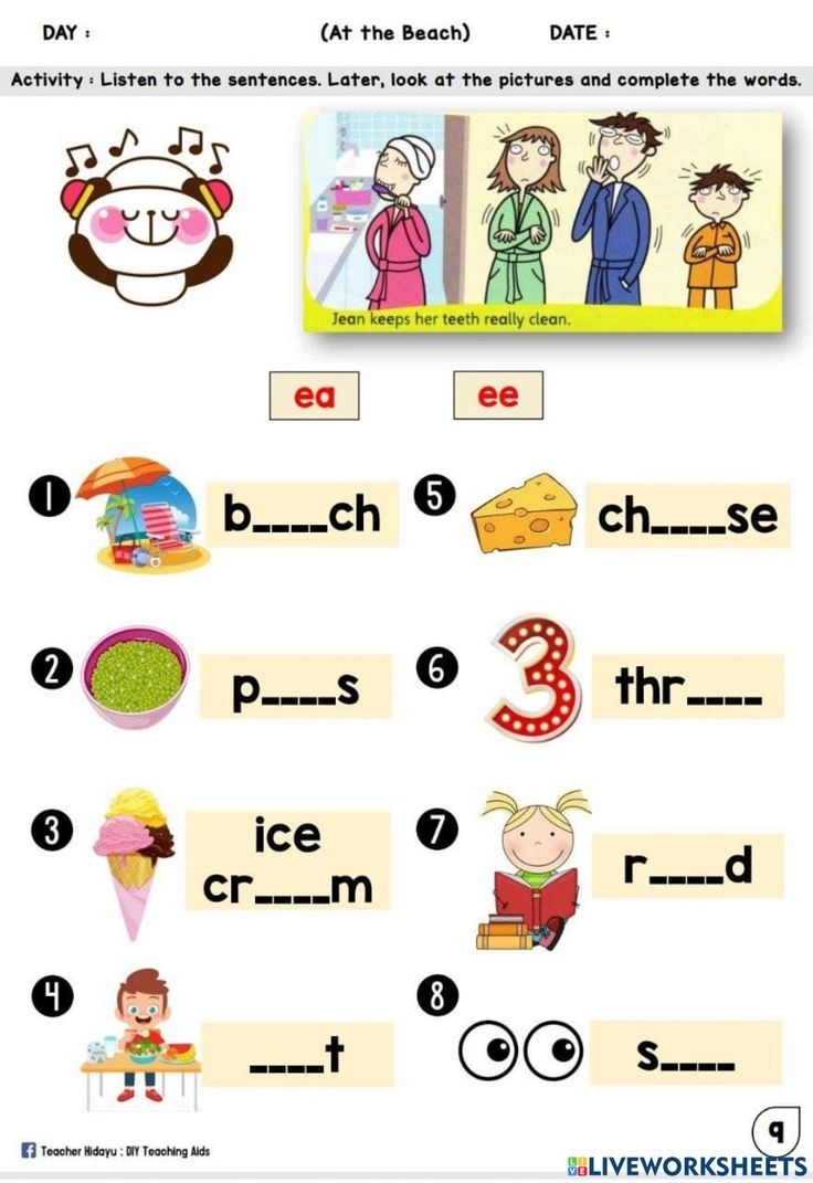 ea phonics worksheets free