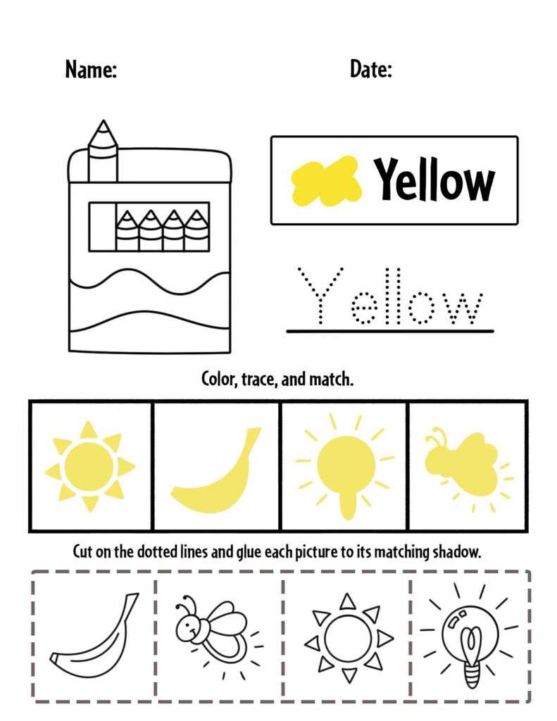 Yellow Color Activities And Worksheets For Preschool The Hollydog Blog
